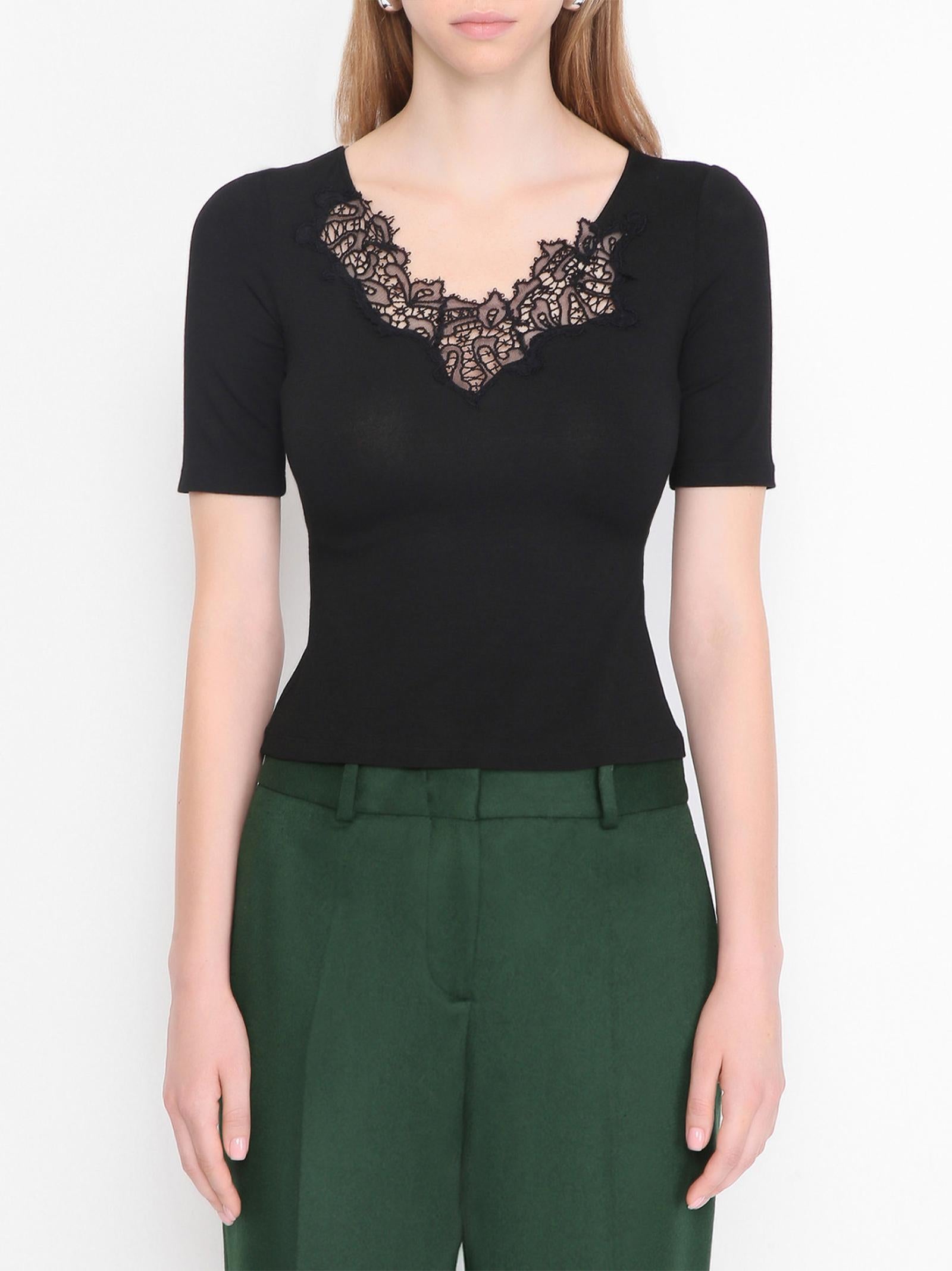 Top con finiture in pizzo D474M300SQW 95708 ERMANNO SCERVINO 