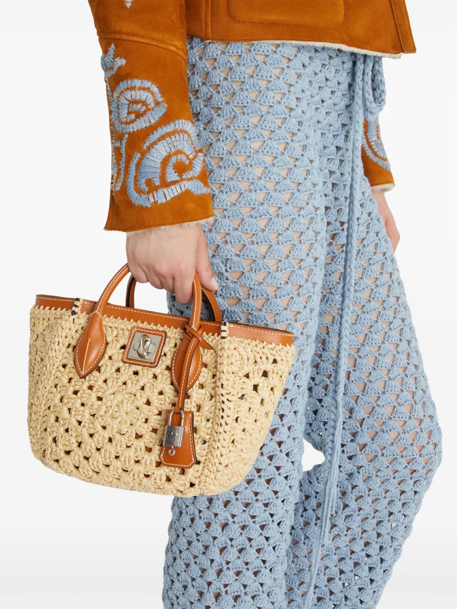 Borsa mini shopping con logo inciso D463S352FMRDM 30815 ERMANNO SCERVINO 