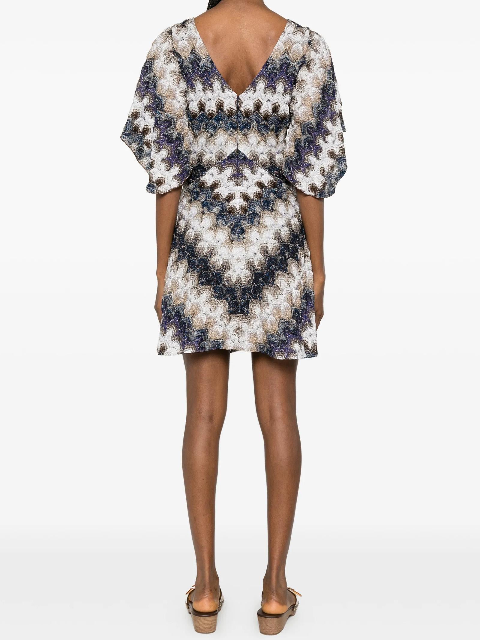 Abito corto con scollo a V DS26SG44BR015J S72RA MISSONI 
